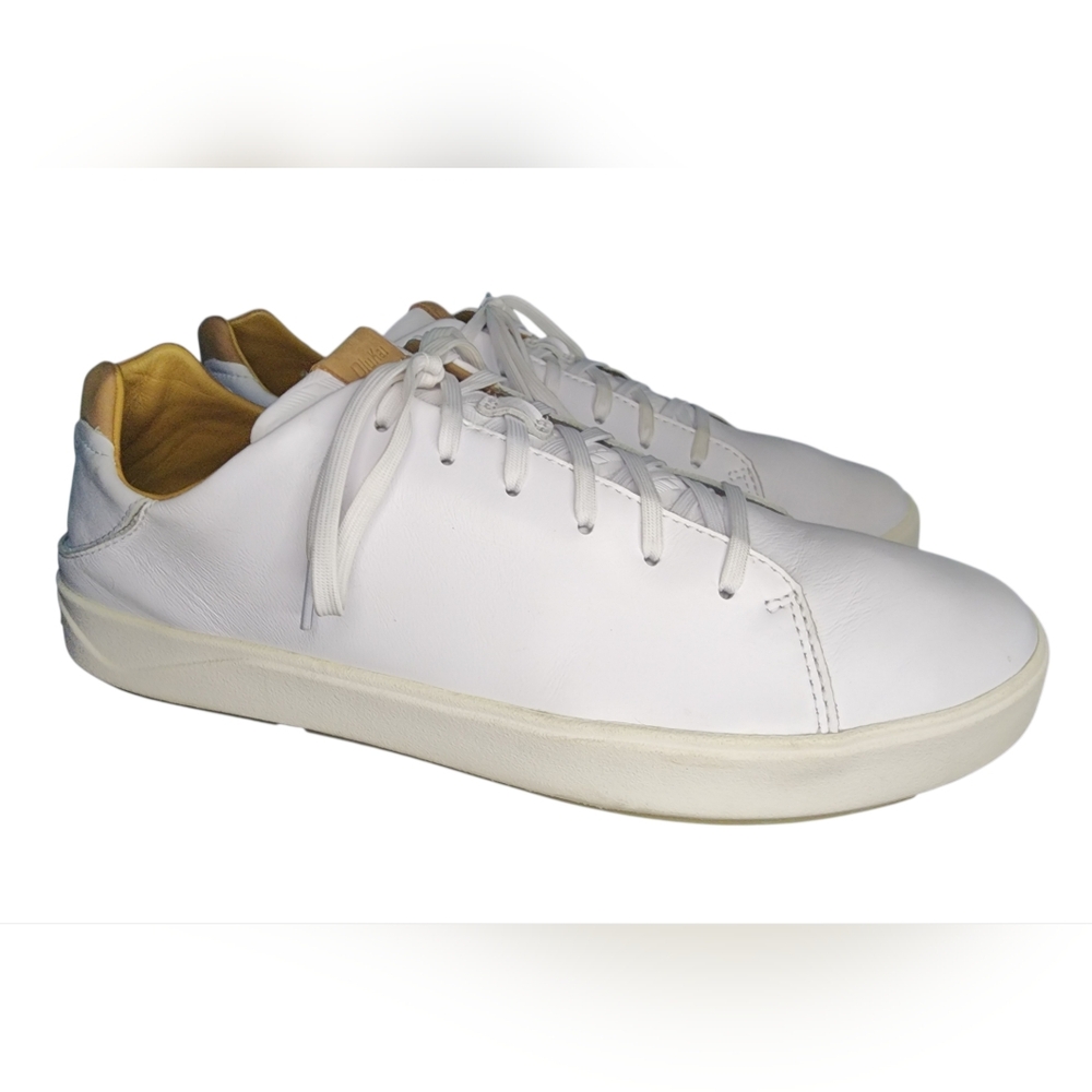 Olukai Lae‘ahi Lī ‘Ili Leather Sneakers, Mens 13 - Picture 2 of 10